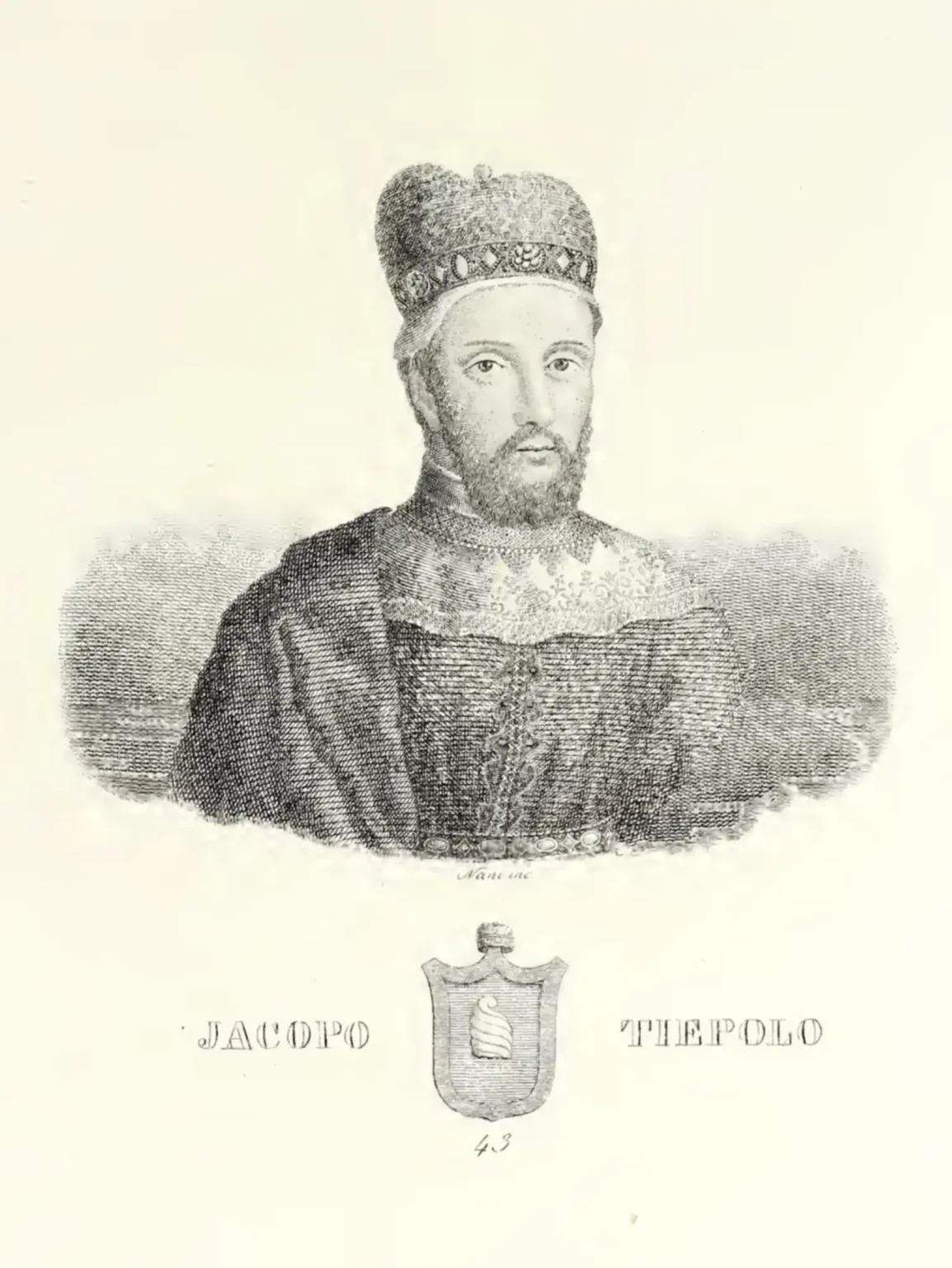 Portrait of Jacopo Tiepolo by Ant-Portrait of Jacopo Tiepolo by Antonio Nani, c.1836